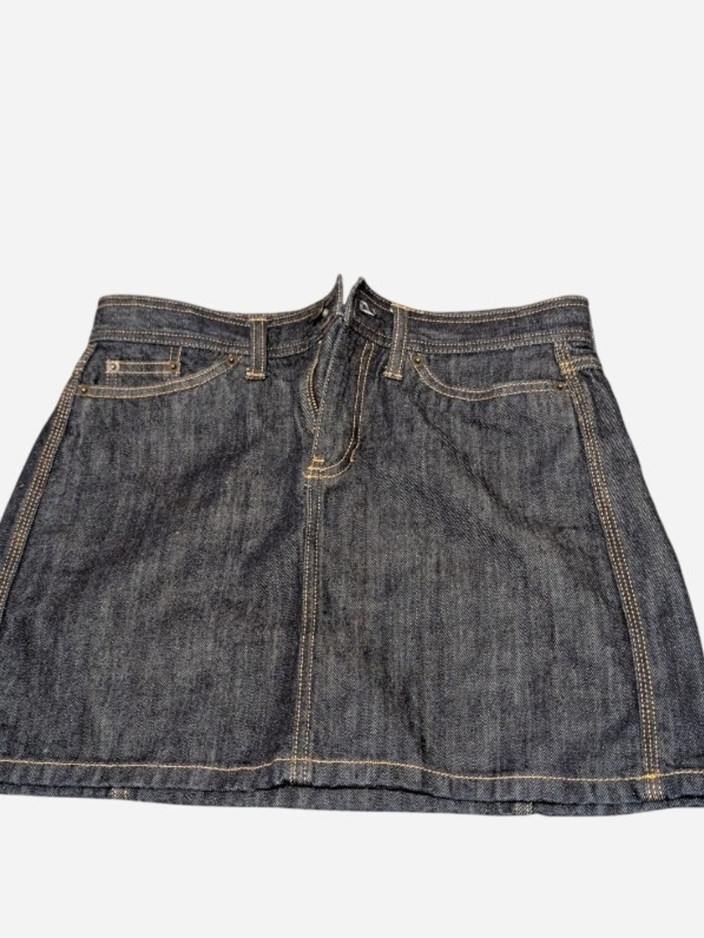 GAP Dark Indigo Denim Mini Skirt with Contrast Stitching